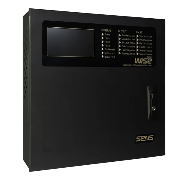 SENS WISE W1-ACP-302 adreslenebilir kontrol paneli (2 loop) sağ perspektiften görünüm
