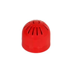 Konvansiyonel Siren TSF-90, perspektif-üst görünüm. Piezoelektrik teknolojisi ve 360 derecelik ses dağılımıyla etkili bir alarm sistemi sunar.